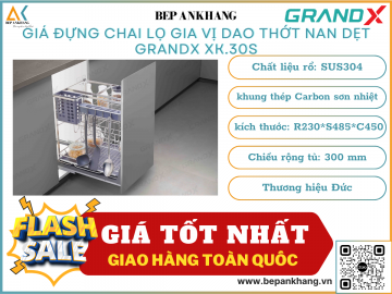 Giá đựng chai lọ gia vị dao thớt nan dẹt GRANDX XK.30S - 300mm